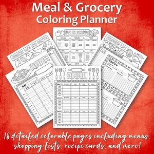 Meal & Grocery Coloring Planner